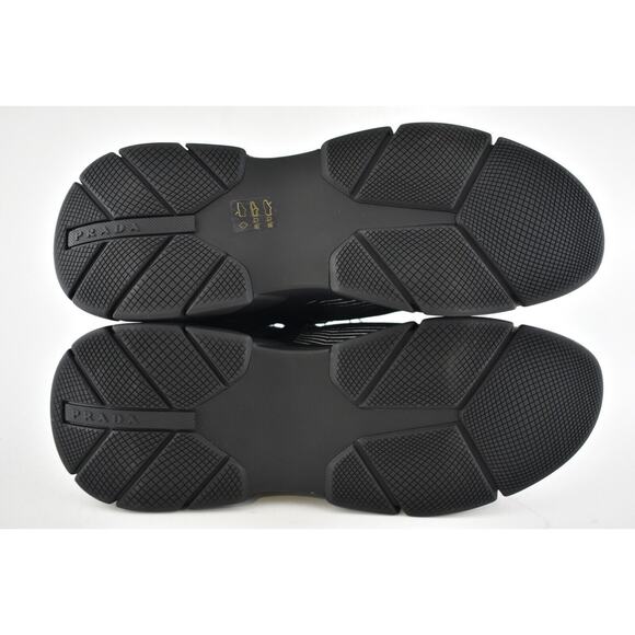 Prada Logo Knit Row Sock Black White Low Flat Trainer Sneaker Men UK 10 US 11 12 - Picture 12 of 12